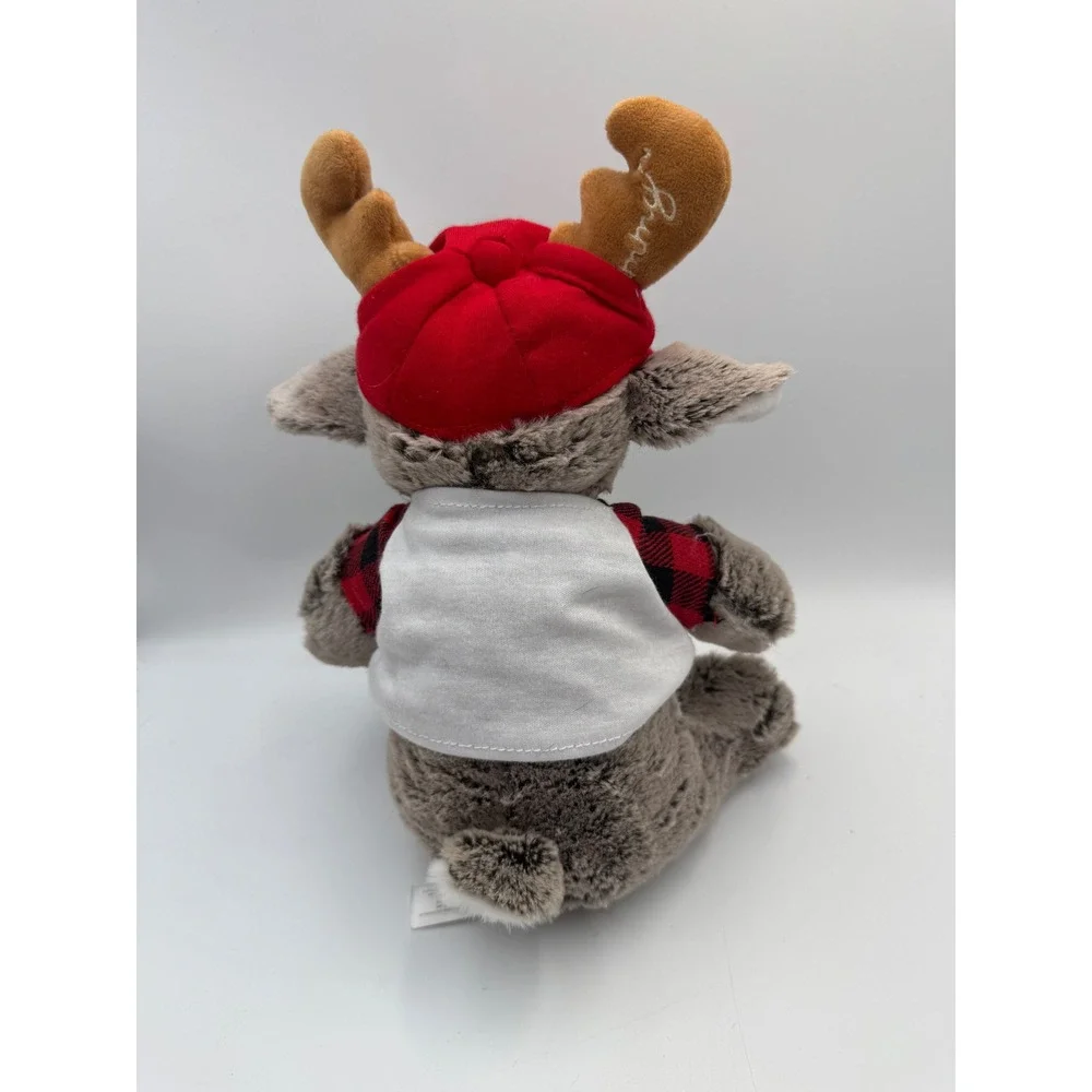 Canada Souvenir Moose Plush Grey Stuffed Animal Red Canada Hat Buffalo